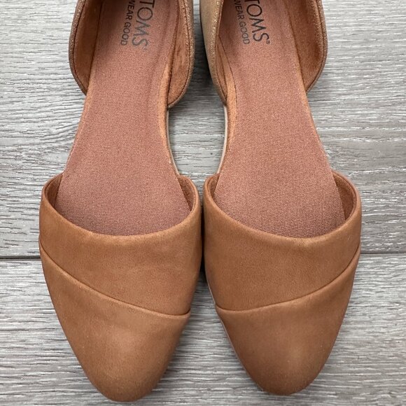 TOMS Jutti D'Orsay Tan Suede Leather Flat, Women's Size 6 - Picture 1 of 6
